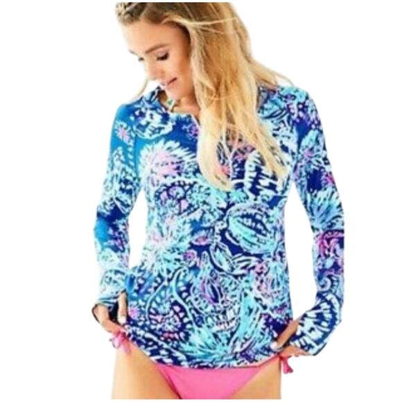 Lilly Pulitzer Luxletic Delaynee Rashguard in Gypsea Girl HTF Size Large - Picture 4 of 4